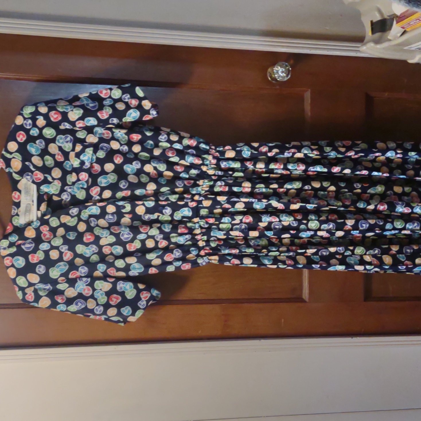 Vintage Liz Roberts 1970s Maxi Dress Mcm Modest Pleated Conservative Candy Balls
